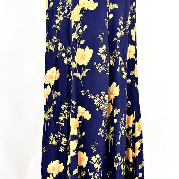 NWT Reformation Lecce MaxiDress Size 2 in Bernadette Navy and Yellow Floral Prom - Picture 5 of 10